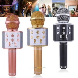 Bluetooth Microphone Karaoke Wireless Microphone Professional Speaker Handheld Microfone Player Singing Recorder Mic Ws-858 KTV Microphone and Hifi Speaker