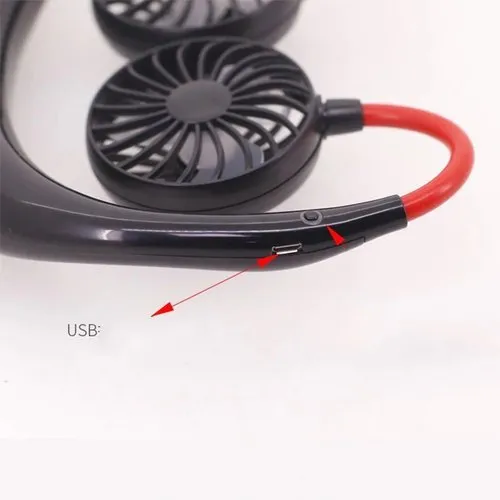 Mini Neck Fan | Usb Rechargeable Fan, 3 Mode , 7 Wings (Random Colors)